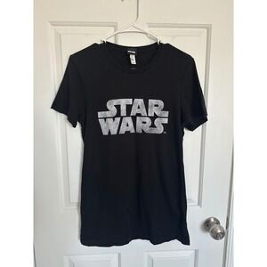 Star Wars Logo T Shirt Black Bella Canvas Girls/Boys XL Graphic Tee